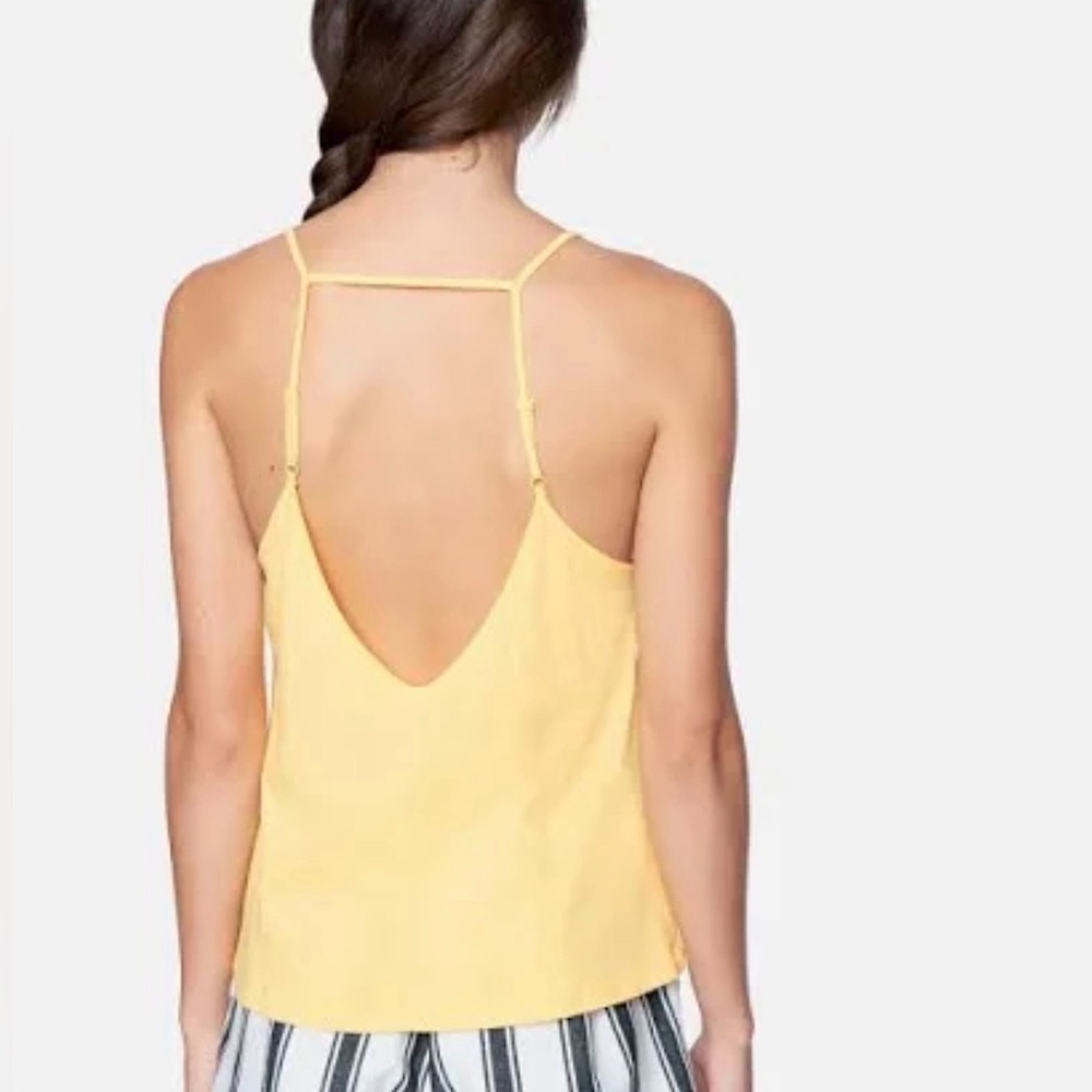 Hurley Yellow Low Back Adjustable Strap V-Neck Cotton Tank Top Size Various - Picture 5 of 8
